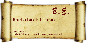 Bartalos Elizeus névjegykártya